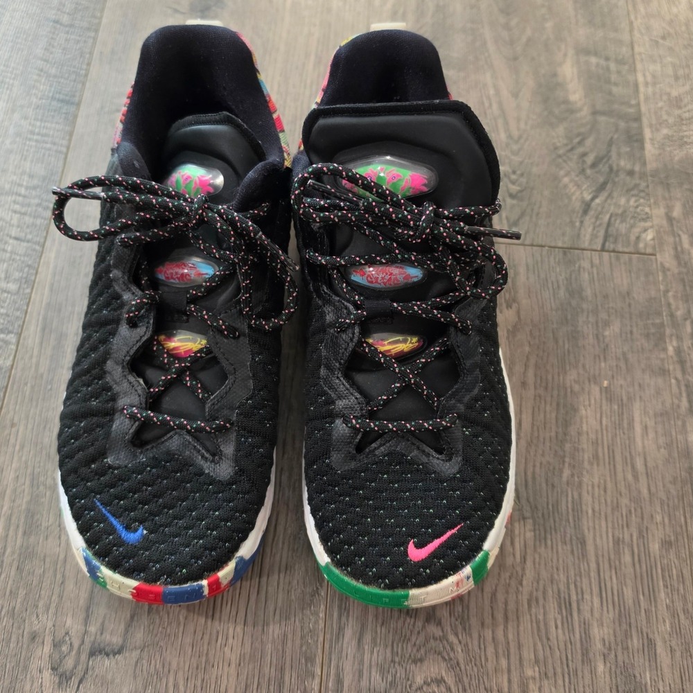 Nike LeBron 18 Low Greedy Black Multi Color Basketball Shoes CV7562-001